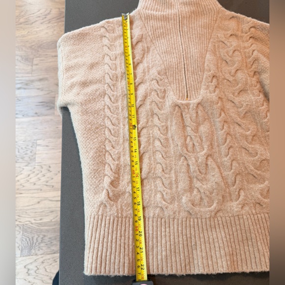 NWOT J. Crew Tan Cable Knit Half-Zip Sweater - Picture 6 of 6